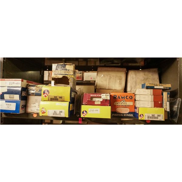 SHELF LOT - ASSORTED PISTON RINGS