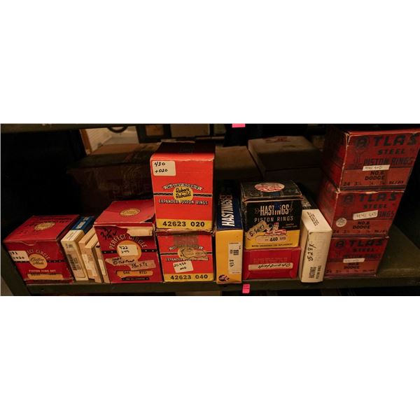 SHELF LOT - ASSORTED PISTON RINGS