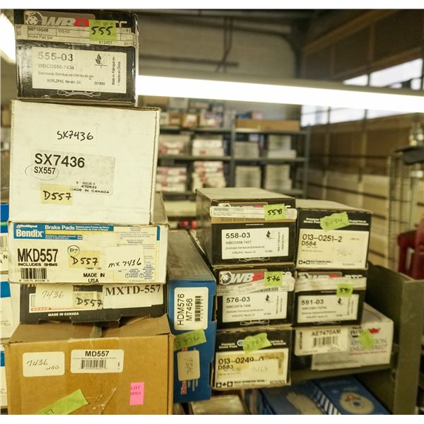 1/2 SHELF LOT – ASSORTED BRAKE PADS AND SHOES