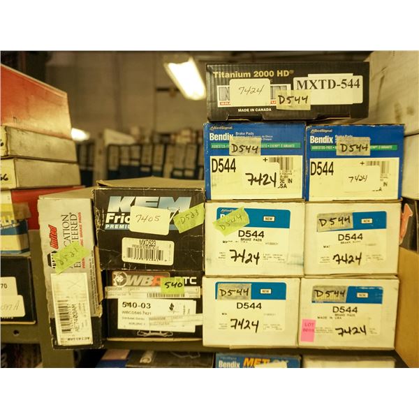 1/2 SHELF LOT – ASSORTED BRAKE PADS AND SHOES