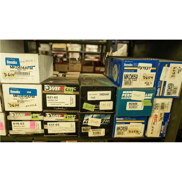 1/2 SHELF LOT – ASSORTED BRAKE PADS AND SHOES