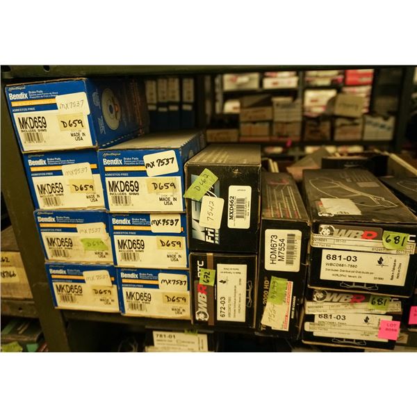 1/2 SHELF LOT – ASSORTED BRAKE PADS AND SHOES