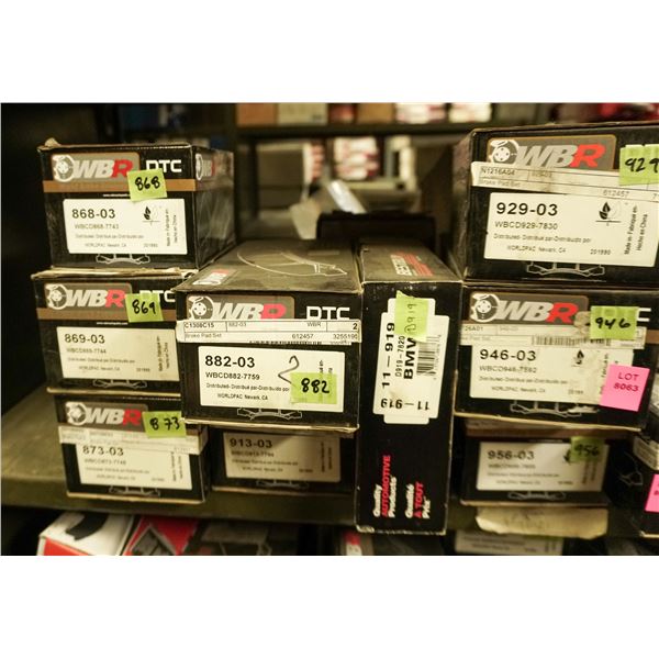 1/2 SHELF LOT – ASSORTED BRAKE PADS AND SHOES