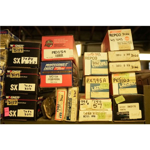 1/2 SHELF LOT – ASSORTED BRAKE PADS AND SHOES