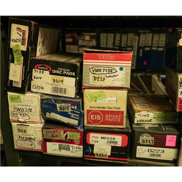 1/2 SHELF LOT – ASSORTED BRAKE PADS AND SHOES