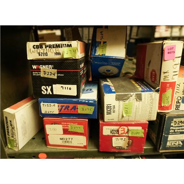 1/2 SHELF LOT – ASSORTED BRAKE PADS AND SHOES