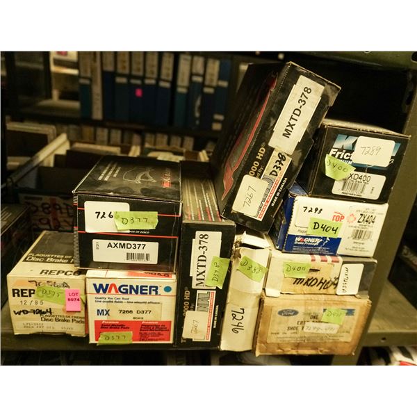 1/2 SHELF LOT – ASSORTED BRAKE PADS AND SHOES