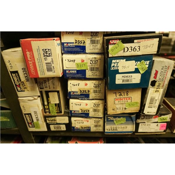 1/2 SHELF LOT – ASSORTED BRAKE PADS AND SHOES