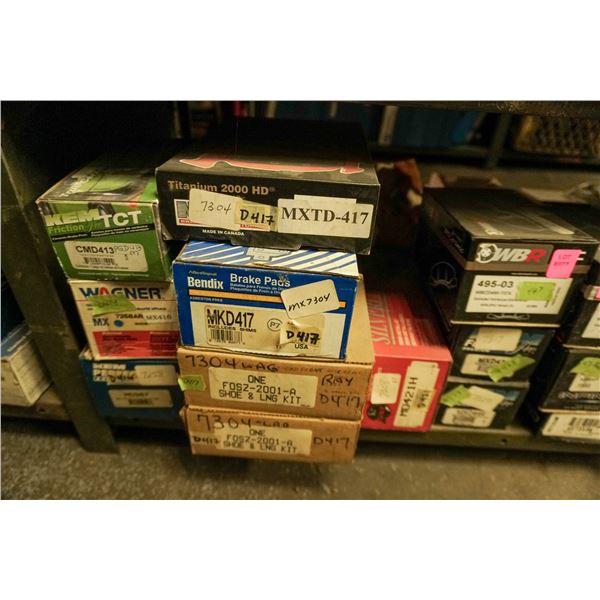 1/2 SHELF LOT – ASSORTED BRAKE PADS AND SHOES
