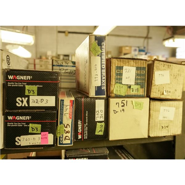 1/2 SHELF LOT – ASSORTED BRAKE PADS AND SHOES