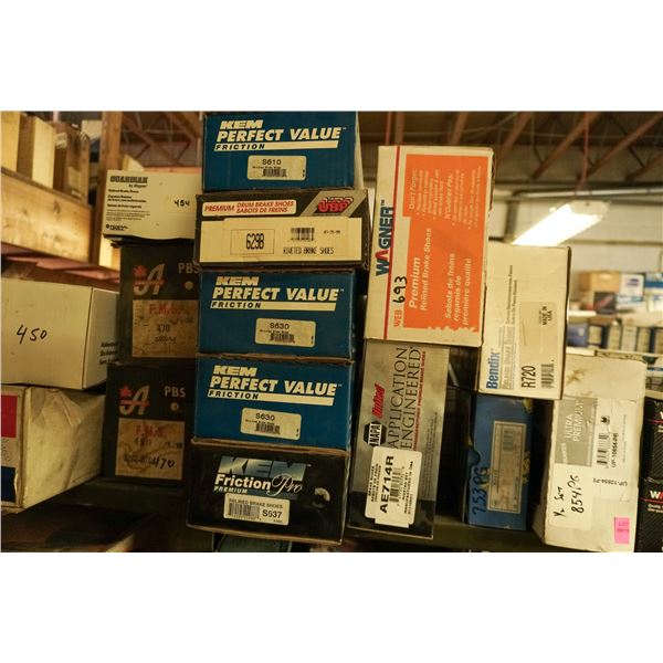 1/2 SHELF LOT – ASSORTED BRAKE PADS AND SHOES
