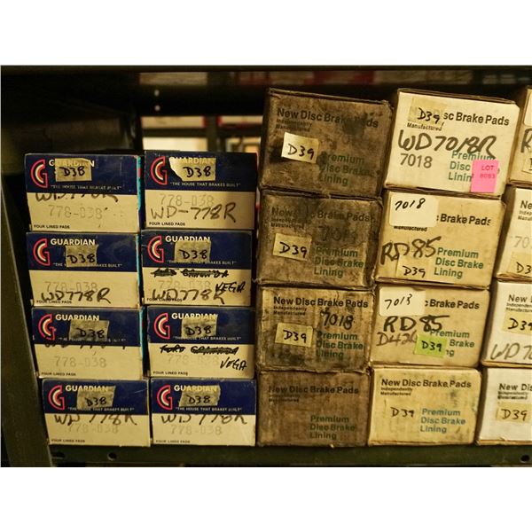 1/2 SHELF LOT – ASSORTED BRAKE PADS AND SHOES