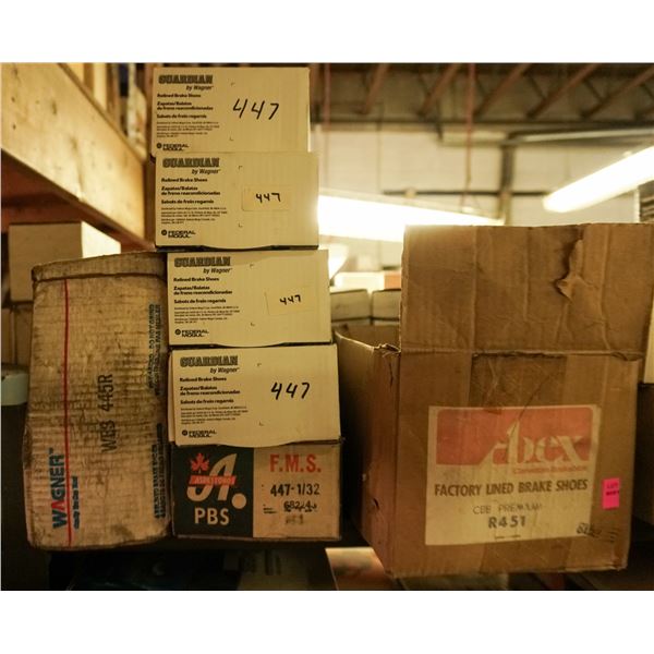 1/2 SHELF LOT – ASSORTED BRAKE PADS AND SHOES