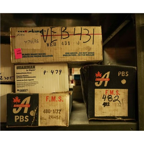 1/2 SHELF LOT – ASSORTED BRAKE PADS AND SHOES