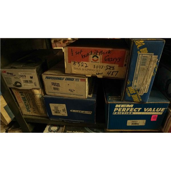 1/2 SHELF LOT – ASSORTED BRAKE PADS AND SHOES