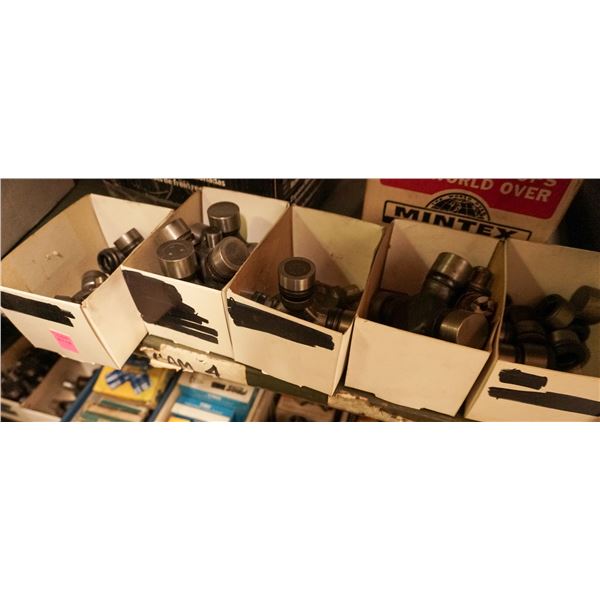 SHELF LOT – ASSORTED U-JOINT PARTS (3 SHELVES)