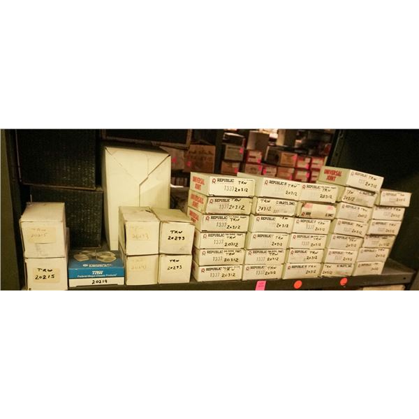 SHELF LOT – ASSORTED U-JOINT PARTS (2 SHELVES)