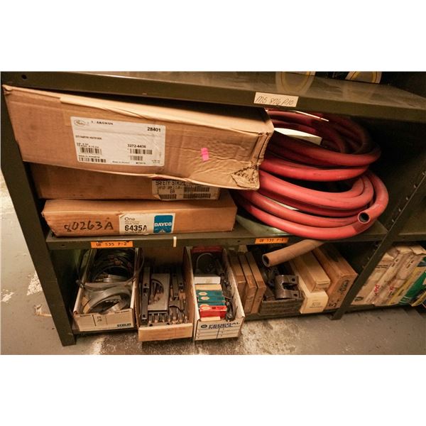SHELF LOT – ASSORTED HEAVY-DUTY HOSES AND CLAMPS