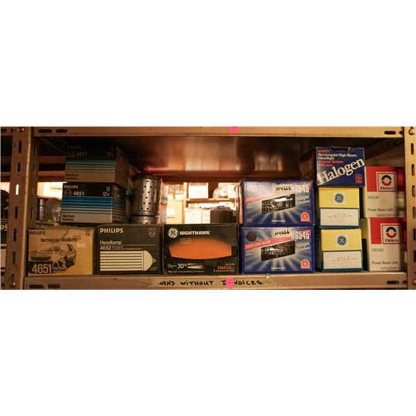 SHELF LOT – ASSORTED LIGHTING, HEADLIGHTS