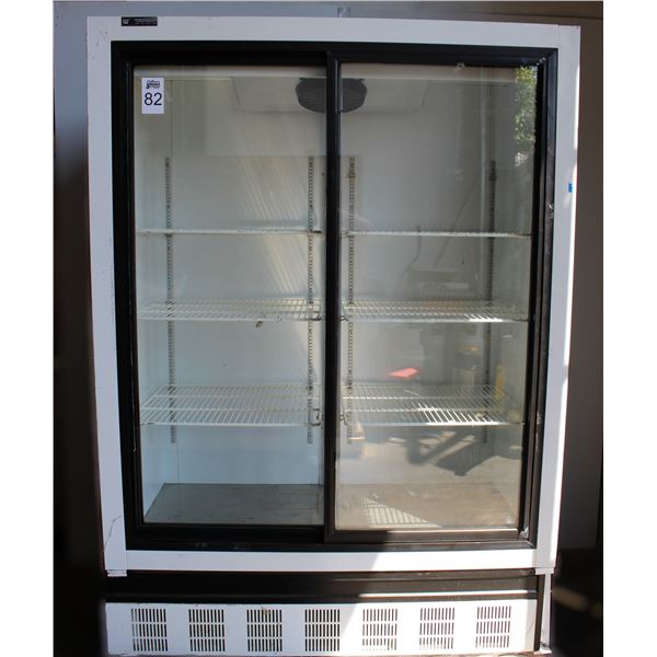 Used General Refrigeration Model WR-40-GC 2 Sliding Glass Door Refrigetor Merchandiser - 3 shelves