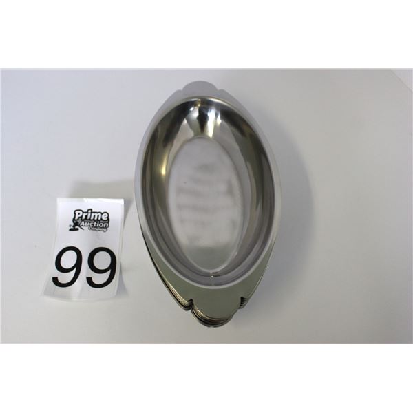 (12 Pieces) 12 oz. Stainless Steel Oval Au Gratin Dishes