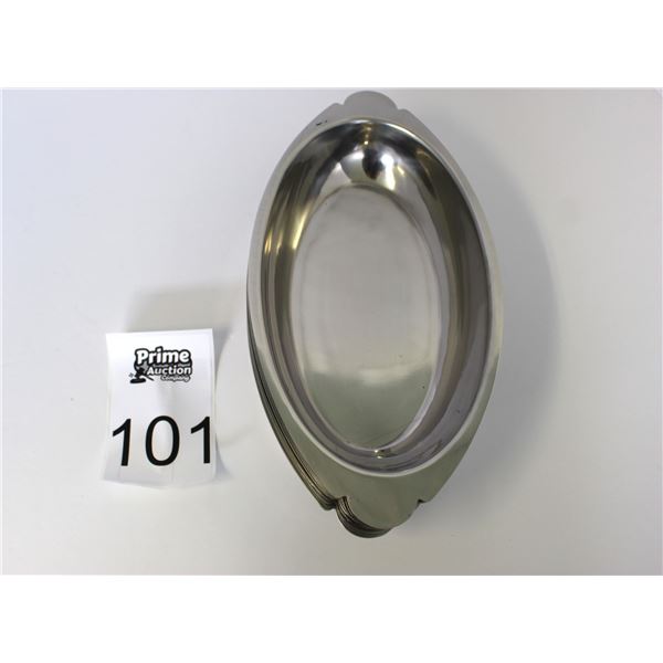 (15 Pieces) 15 oz. Stainless Steel Oval Au Gratin Dishes