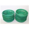 Image 1 : (18 Pieces) 8" x 2" Green Round Plastic Fast Food Baskets