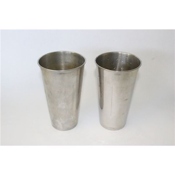 (2 Pieces) Used 30 oz. Stainless Steel Malt Cups