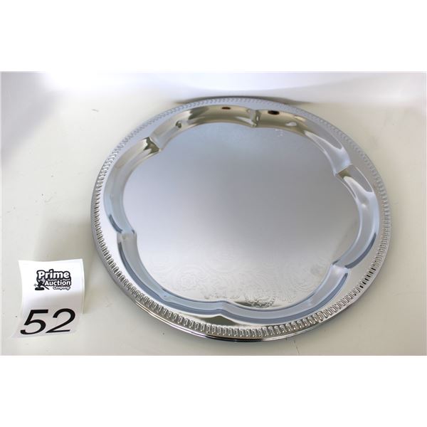(2 Pieces) 14" Round Metal Serving Trays