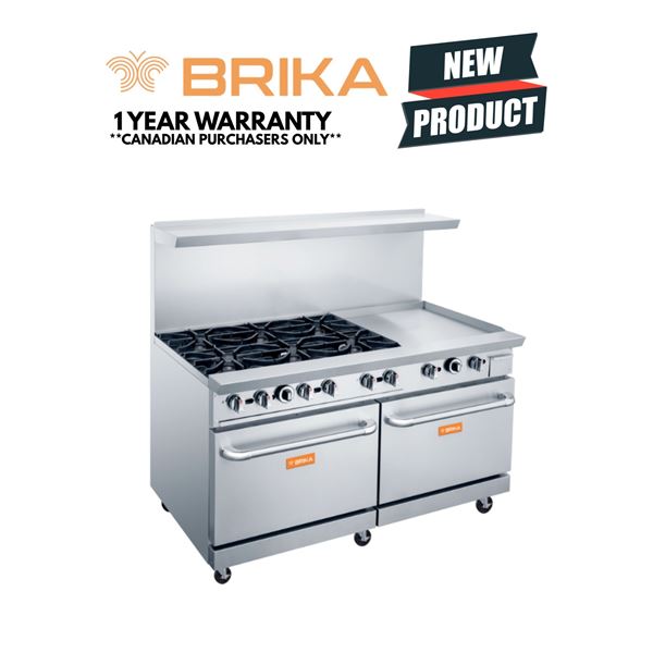Brika - Brand NEW - BGR-6B-G24 - Gas Range with 6 Burners & 24" Griddle