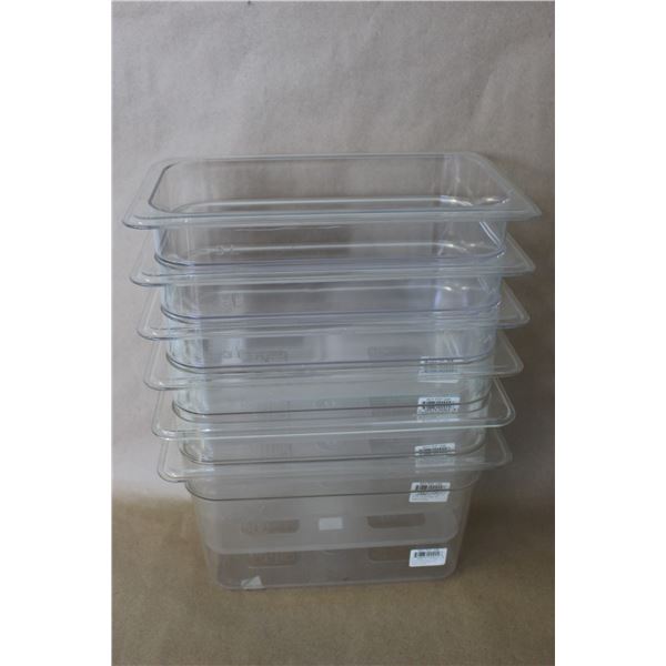 (5 Pieces) 1/4 Clear Polycarbonate Food Pan NSF 6" Deep