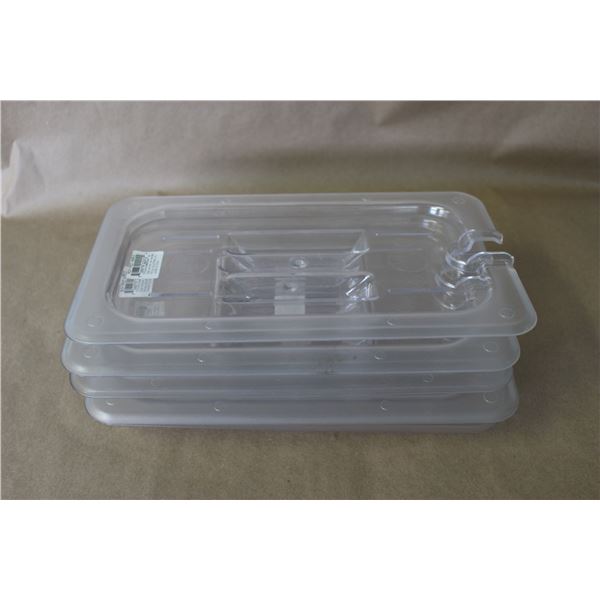 (6 Pieces) Food Pan Cover, 1/4-size, notched, polycarbonate, NSF