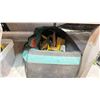 Image 2 : SHELF LOT INCLUDING 1 TON CHAIN HOIST, CLAMPS, PAINTING SUPPLIES AND MORE