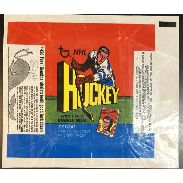 1971-72 TOPPS HOCKEY WRAPPER