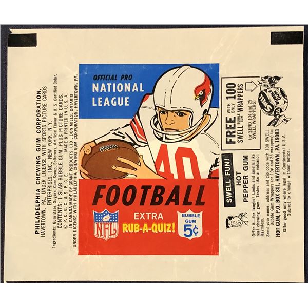 1967 PHILADELPHIA GUM COMPANY NFL WRAPPER