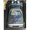 Image 2 : MICHAEL J FOX AND CHRISTOPHER LLOYD SIGNED AND FRAMED DELOREAN (WWOC COA)