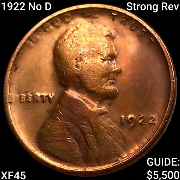 1922 No D Strong Rev Wheat Cent NEARLY UNCIRCULATED