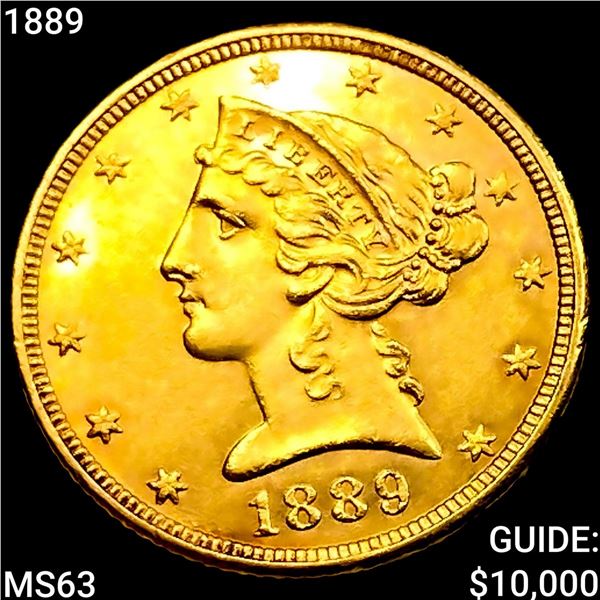 1889 $5 Gold Half Eagle CHOICE BU