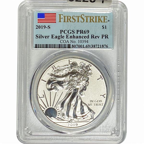 2019-s Silver Eagle PCGS PR69 Enhanced Rev PR