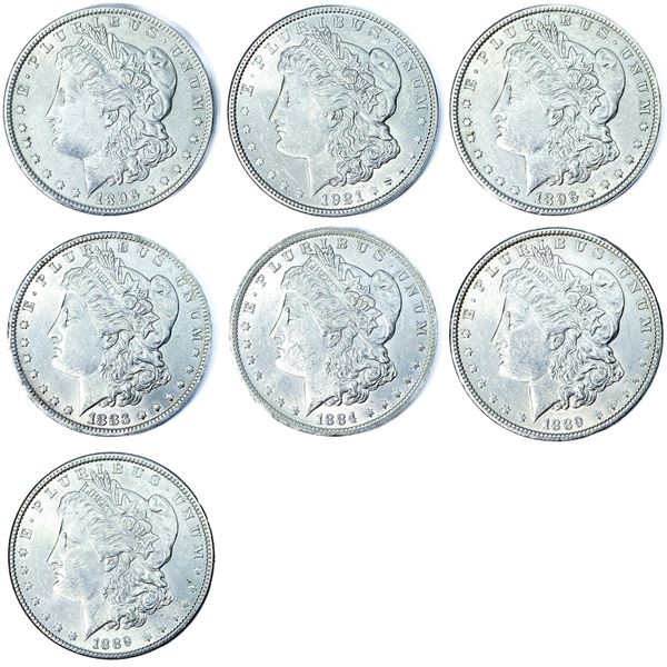 [6 Coins] 1884-1921 Morgan Silver Dollar