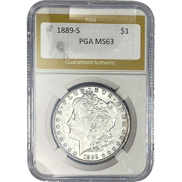 1889-S Morgan Silver Dollar PGA MS63