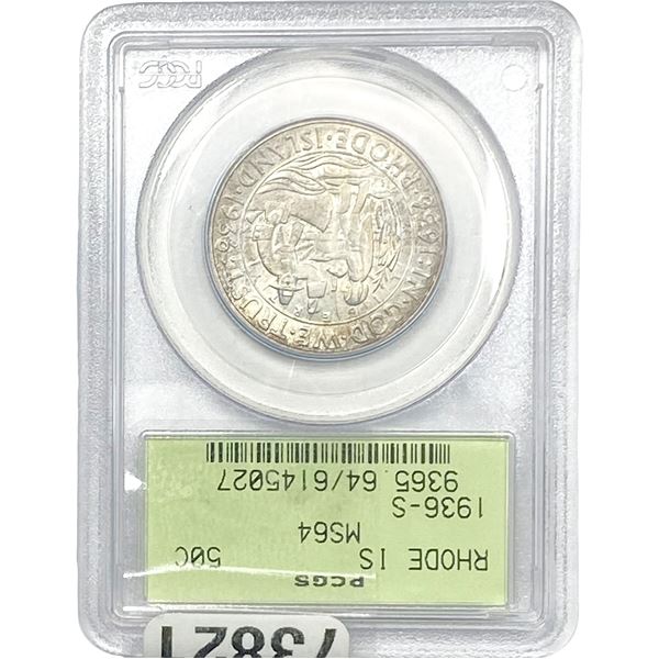 1936-S Rhode Island Half Dollar PCGS MS64