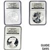 Image 1 : [3 Coins] 2006 Silver Eagle NFC MS69/RP/PF69UC 20th Anniv.
