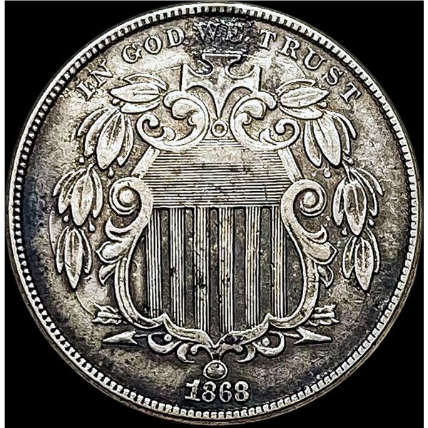 1868 Shield Nickel w/Rays CLOSELY UNCIRCULATED