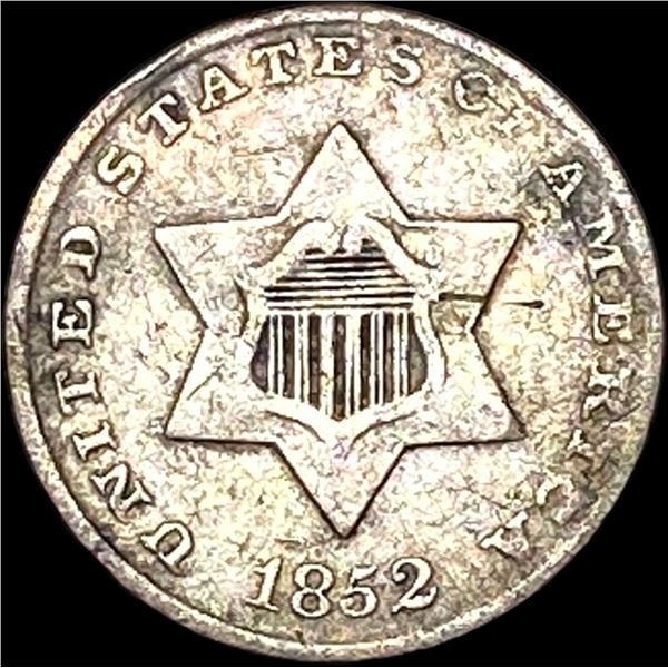 1852 Silver Three-Cent Piece NICELY  CIRCULATED