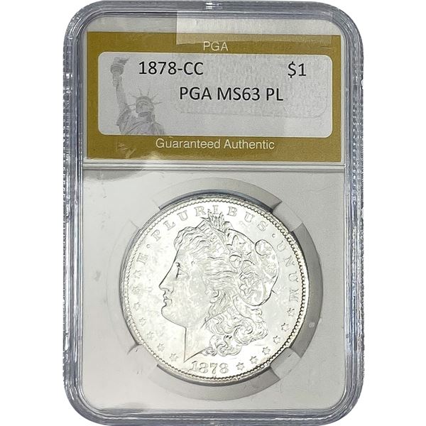 1878-CC Morgan Silver Dollar PGA MS63 PL