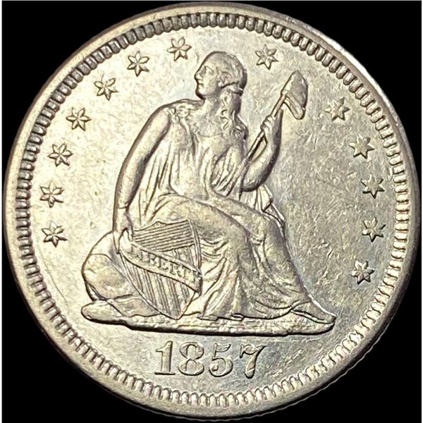 1857-O Silver Seated Liberty Quarter CLOSELY  UNCIRCULATED