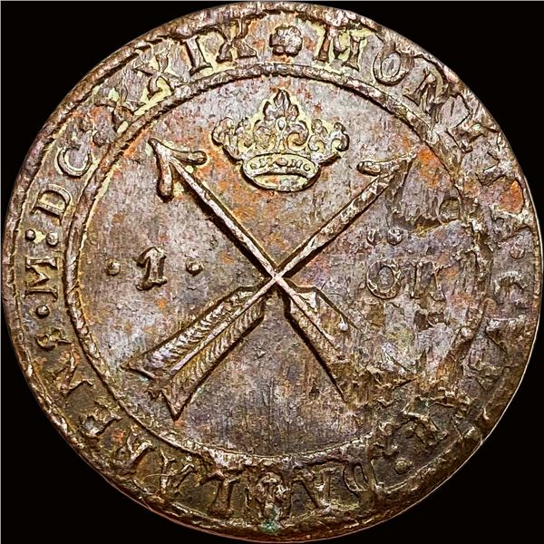 1629 Sweden Copper 1 Ãƒâ€“re LIGHTLY CIRCULATED