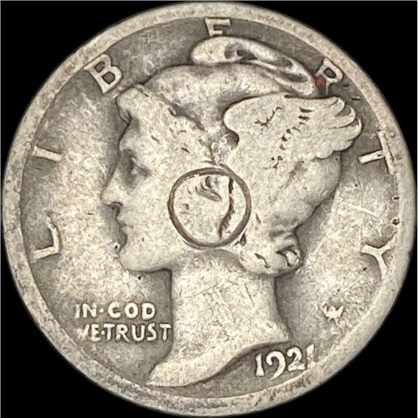 1921 Silver Mercury Dime NICELY CIRCULATED