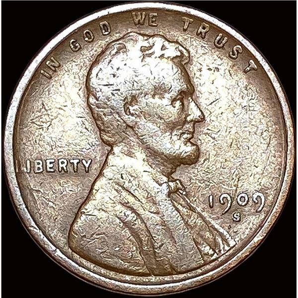 1909-S Lincoln Wheat Cent NICELY CIRCULATED